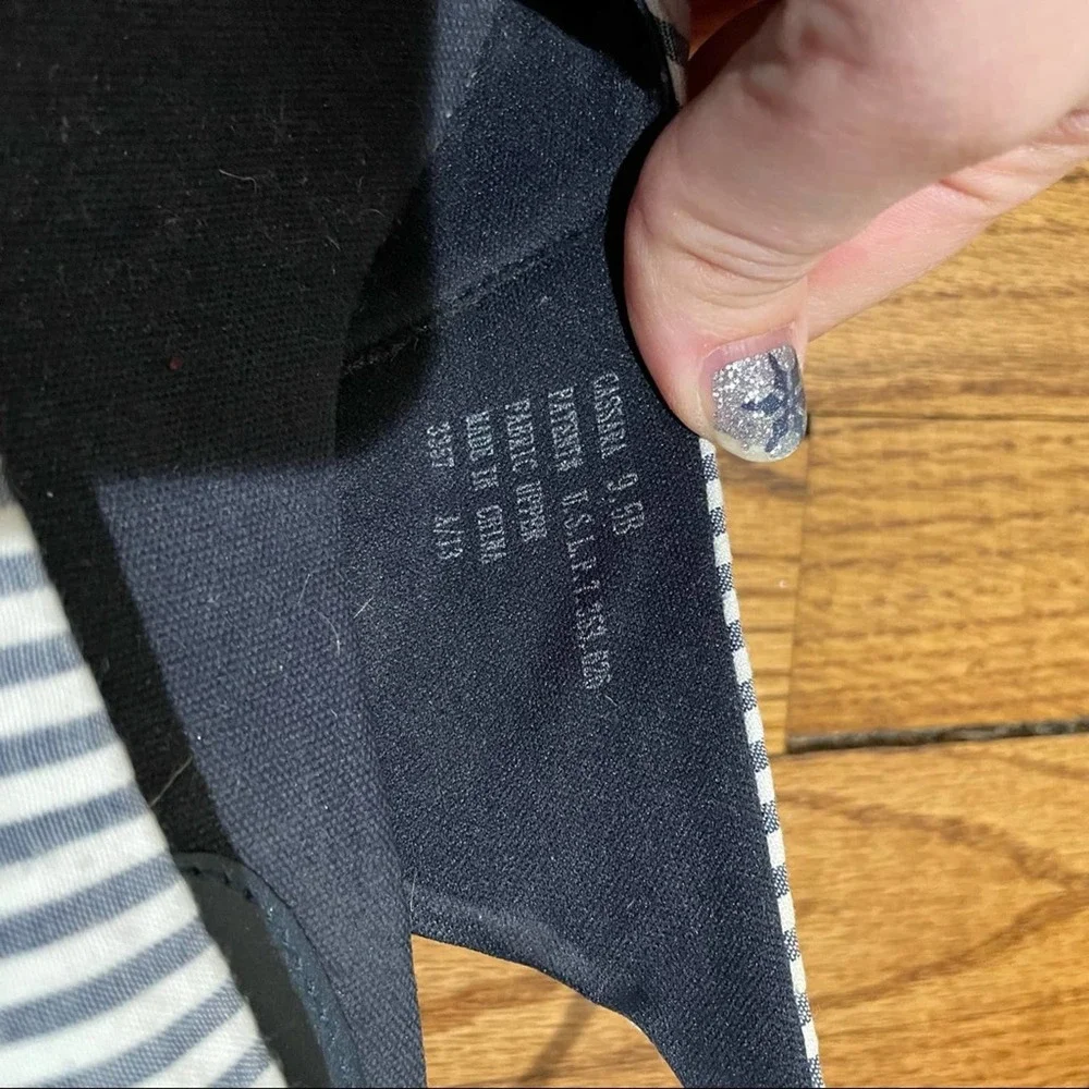 lauren ralph lauren cassara wedge espadrille striped sandals blue size 9.5 - Picture 6 of 8